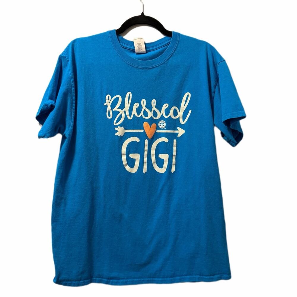 Blessed Gigi tee shirt cracked image has pilling